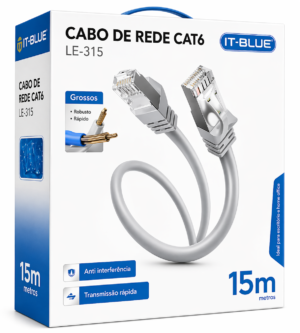 Cabo de Rede Cat6 IT-BLUE 15m Cinza