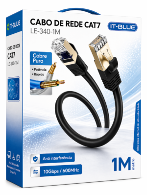 Cabo de Rede Cat7 1m IT-Blue Preto